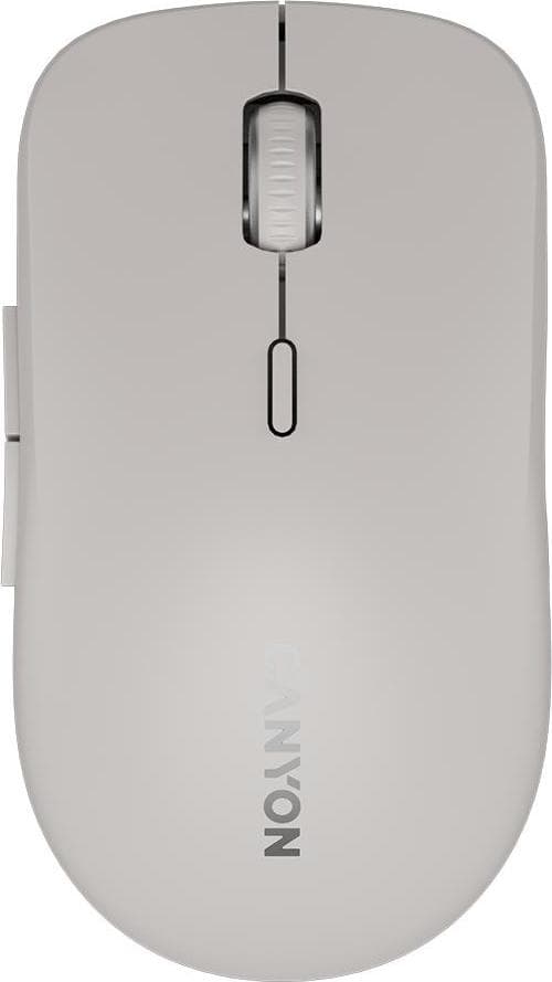 Мишка Canyon MW-12, оптична (2400 dpi), безжична, Bluetooth, USB, сива, 6 бутона