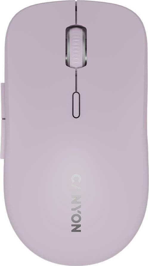 Мишка Canyon MW-12, оптична (2400 dpi), безжична, Bluetooth, USB, розова, 6 бутона