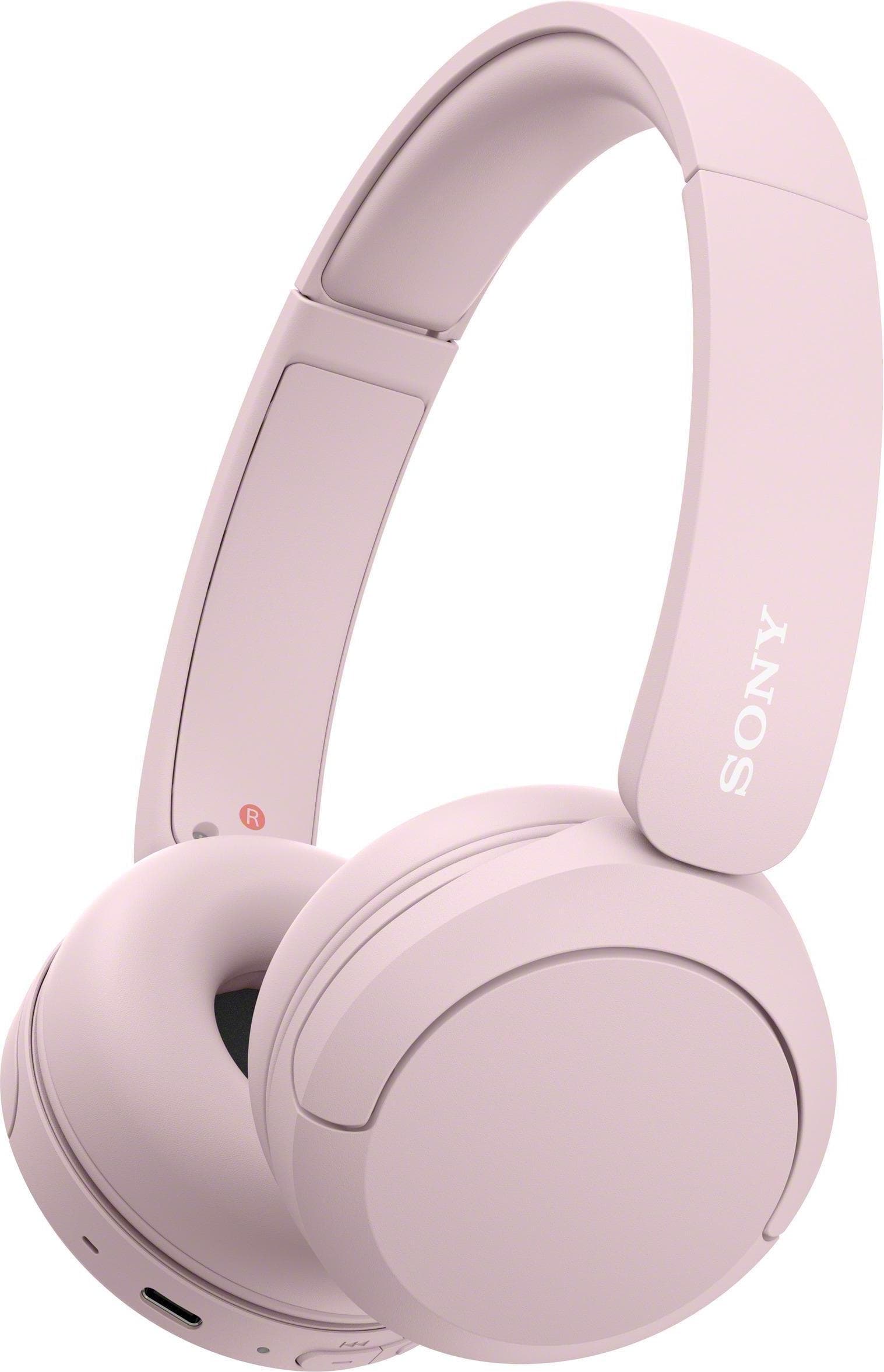 Слушалки Sony WH-CH520, безжични, Bluetooth, микрофон, 30mm драйвери, до 50 часа време на работа, розови
