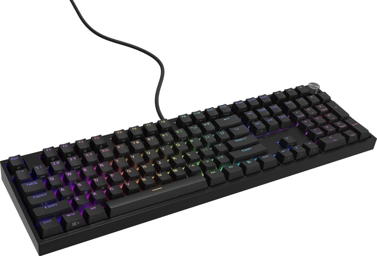 Genesis Mechanical Gaming Keyboard Thor 404 Black RGB Backlight Gateron Yellow Pro, US Layout