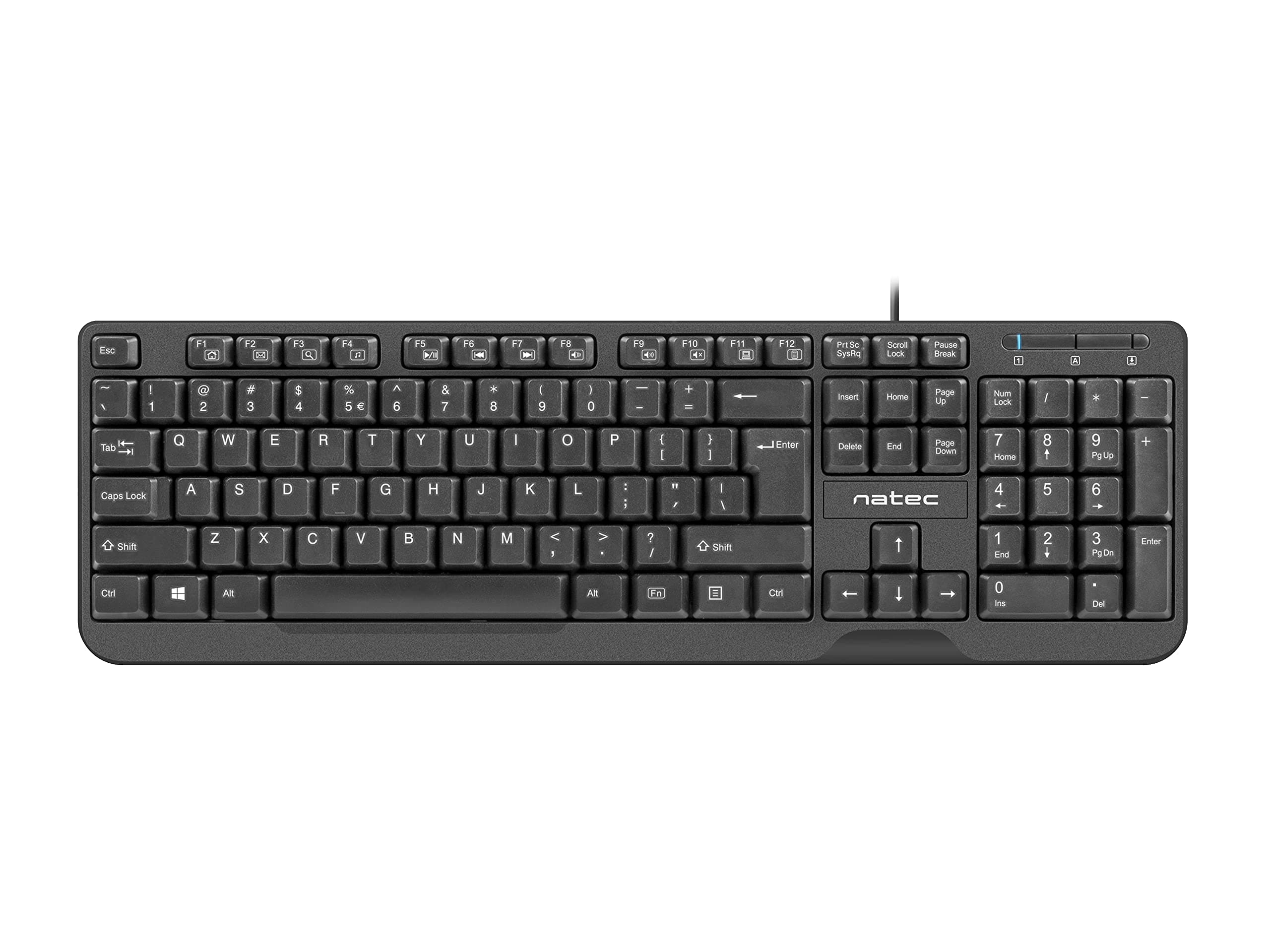 Natec Keyboard Trout US Layout Slim, Black