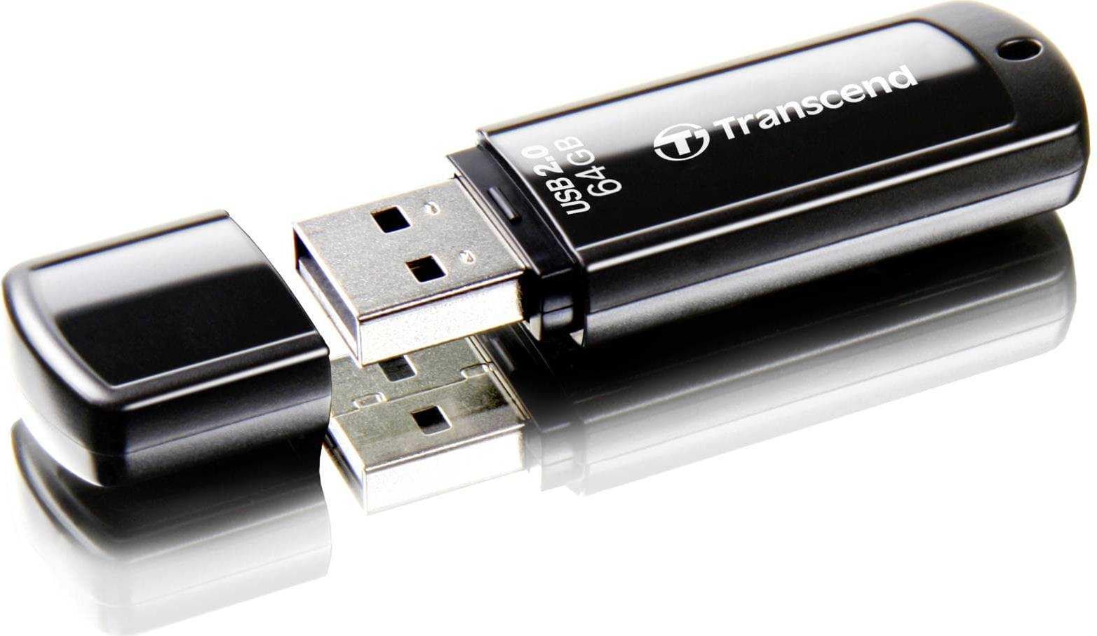 Флаш памет за преносими компютри 64GB - Transcend JetFlash 350 64GB USB Flash Drive (черен)
