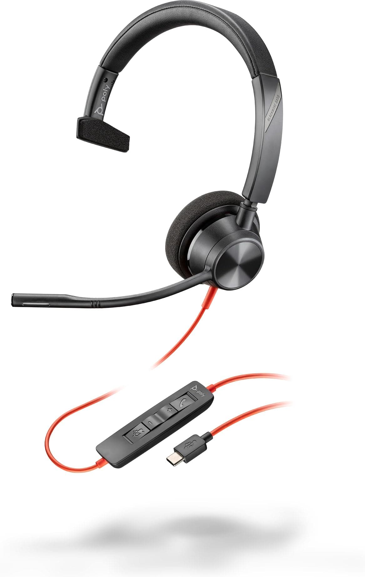 HP Poly Blackwire 3310 моно USB-C слушалка + USB-C/A адаптер