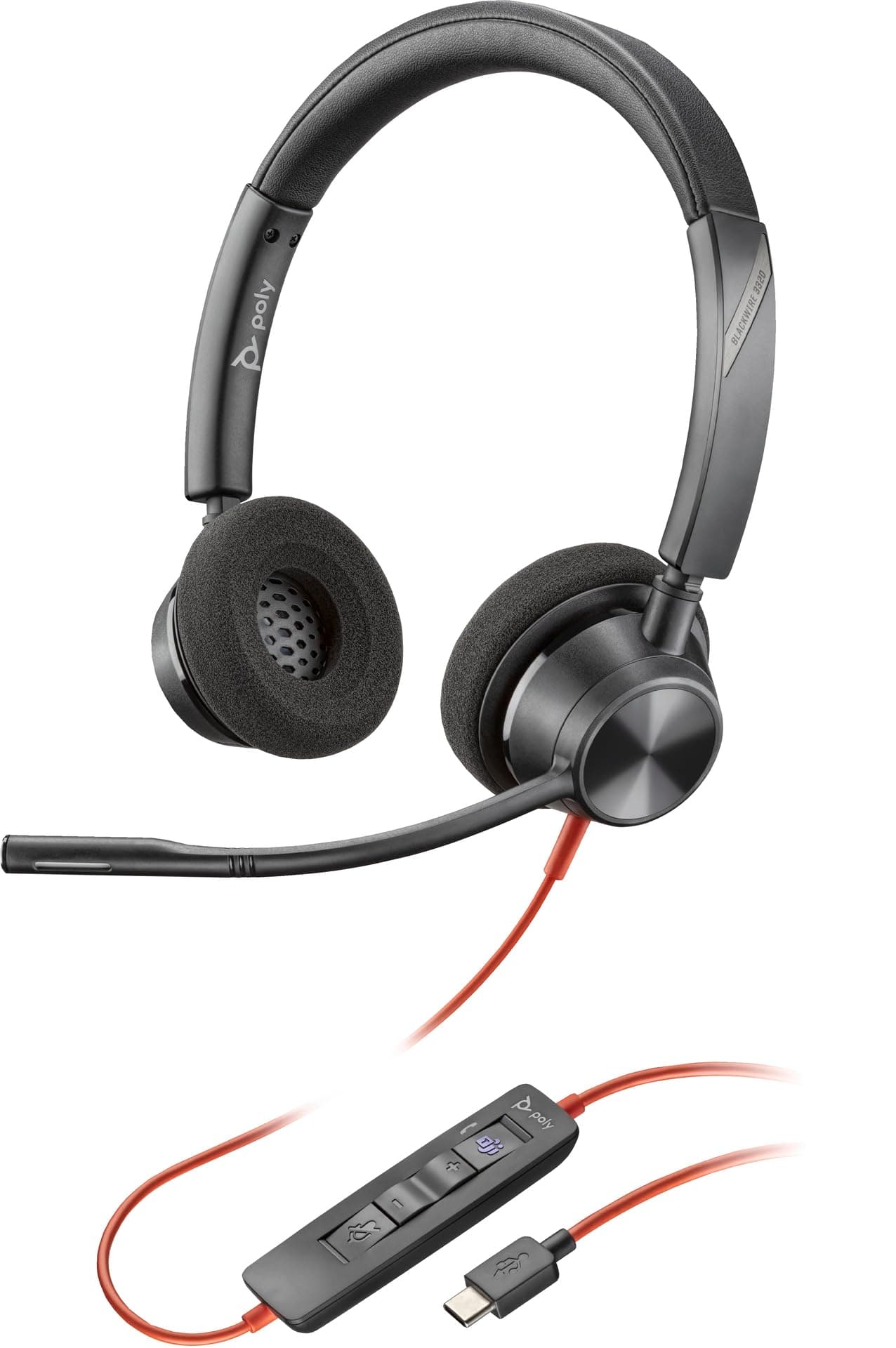 HP Poly Blackwire 3320 Stereo Microsoft Teams Certified USB-C слушалка + USB-C/A адаптер