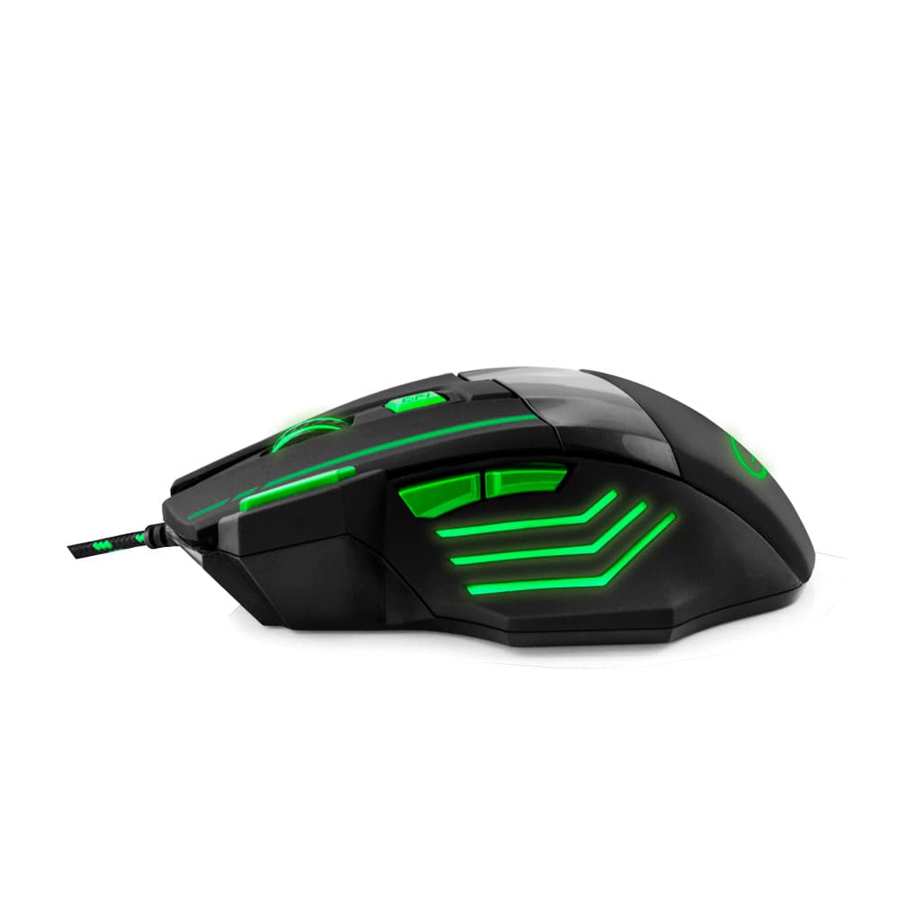 Мишка Esperanza Wolf MX201 (EGM201G), оптична (2400 dpi), USB, гейминг, зелена подсветка