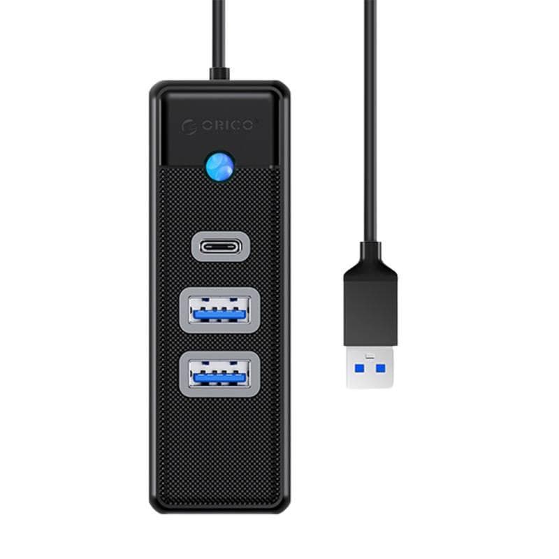 Orico USB 3.0 Hub With USB-A and USB-C Ports (PWC2U-U3-015-BK-EP) - USB-A 3.0 хъб с 2xUSB-А порта и 1xUSB-C порт за за MacBook и преносими компютри (черен)