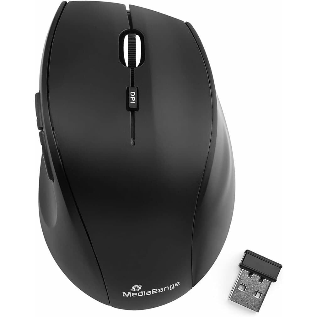 Мишка MediaRange HIGHLINE SERIES (MROS208), оптична, безжична, USB, черна