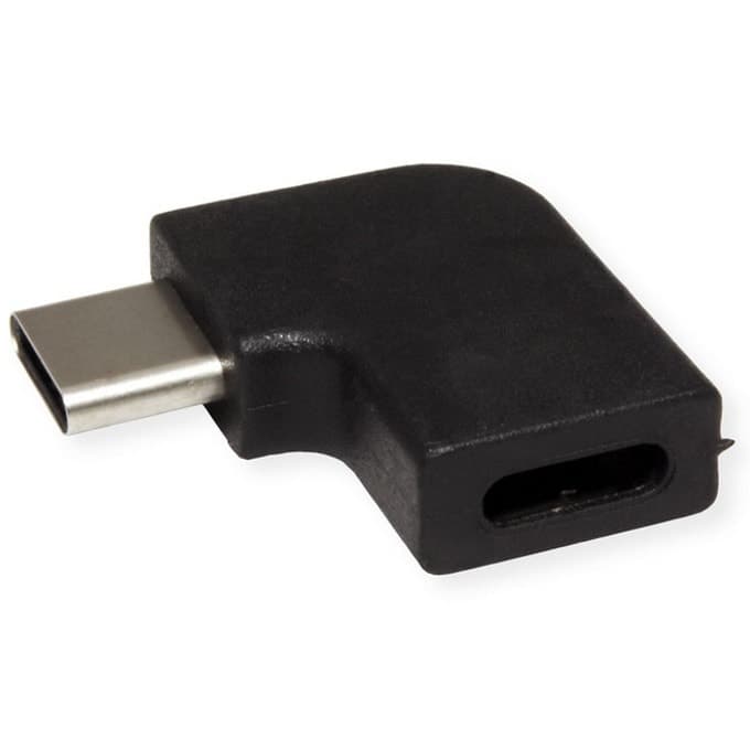Преходник Value 12.99.2996, от USB C(м) към USB C(ж), ъглов, черен
