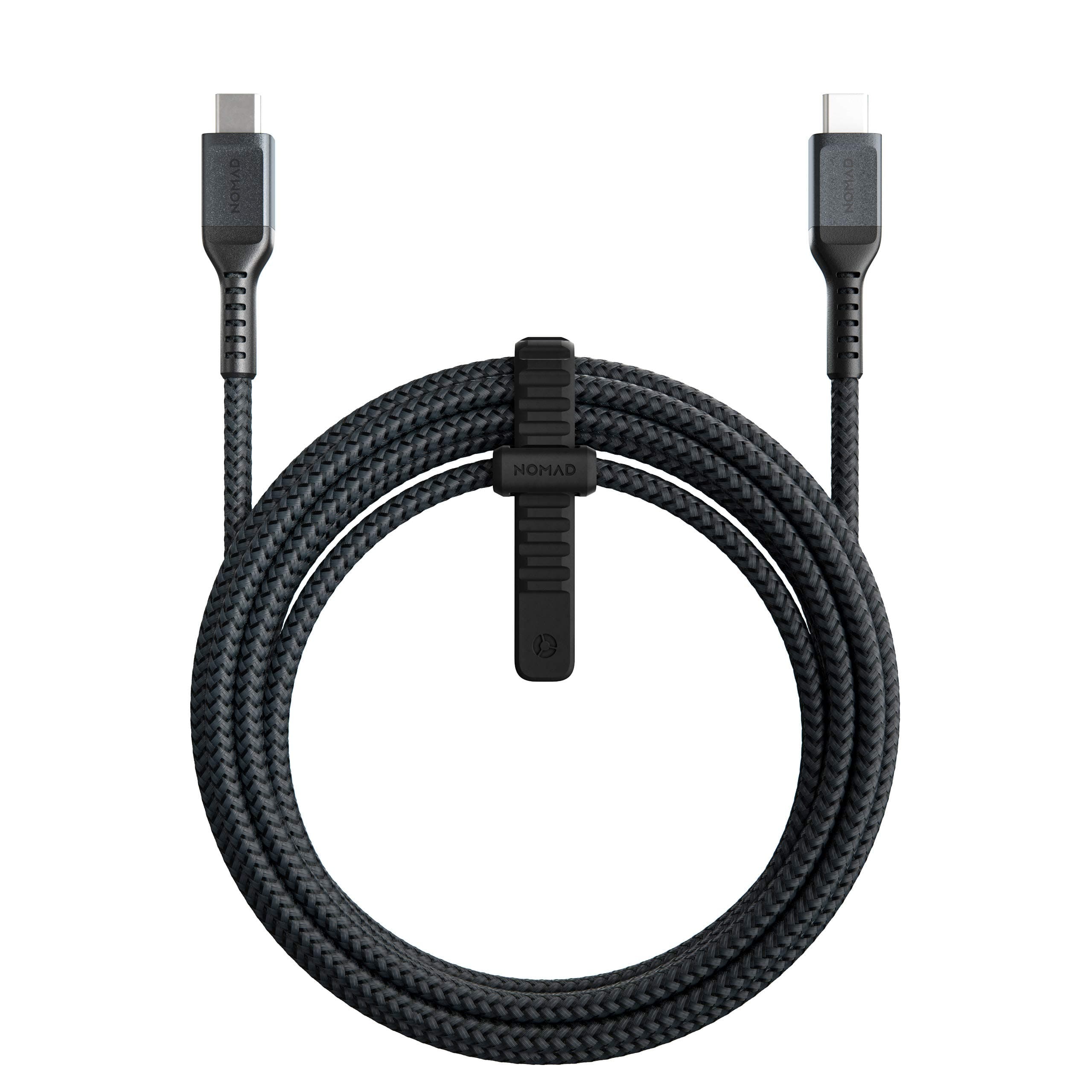 Кабел Nomad Kevlar USB-C to USB-C Charging Cable 100W (NM01A1C000), от USB C(м) към USB C(м), 3.0m, 100W, черен