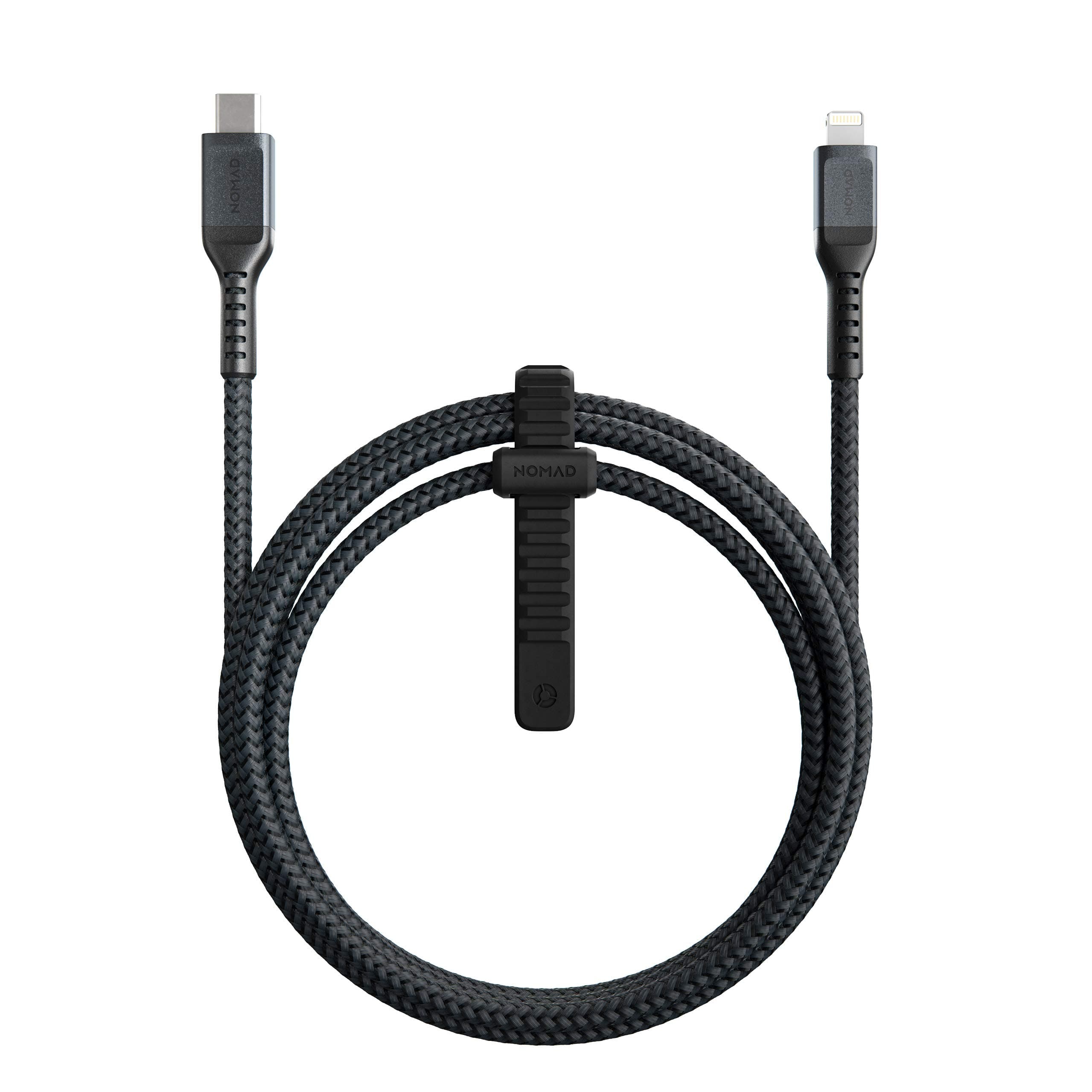 Кабел Nomad Rugged USB-C to Lightning Cable (NM01912B00), от USB C(м) към Lightning(м), 1.5m, 18W, черен