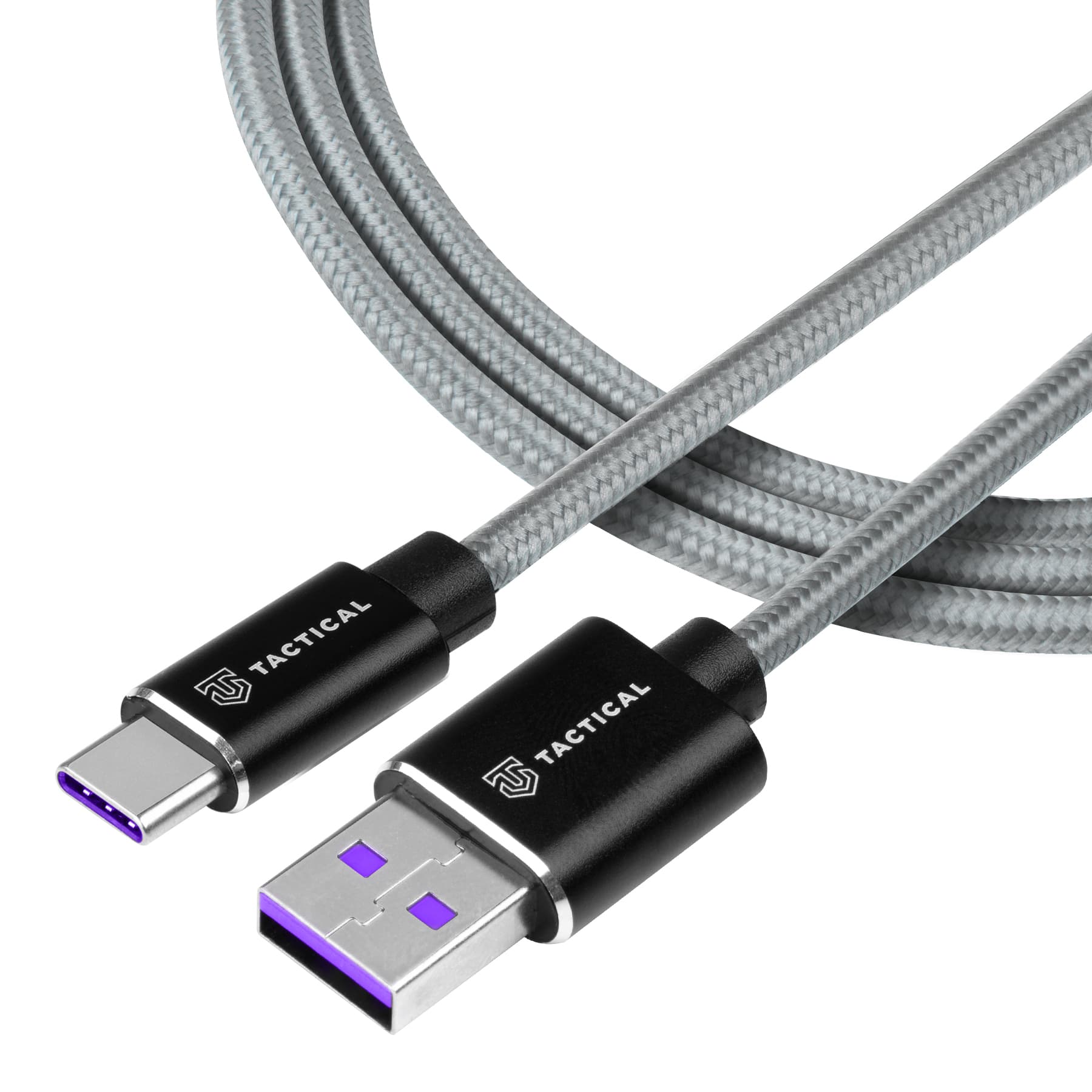 Кабел Tactical Fast Rope Kevlar, от USB-A(м) към USB-C(м), 1m, 10V/4A, 40W, сив