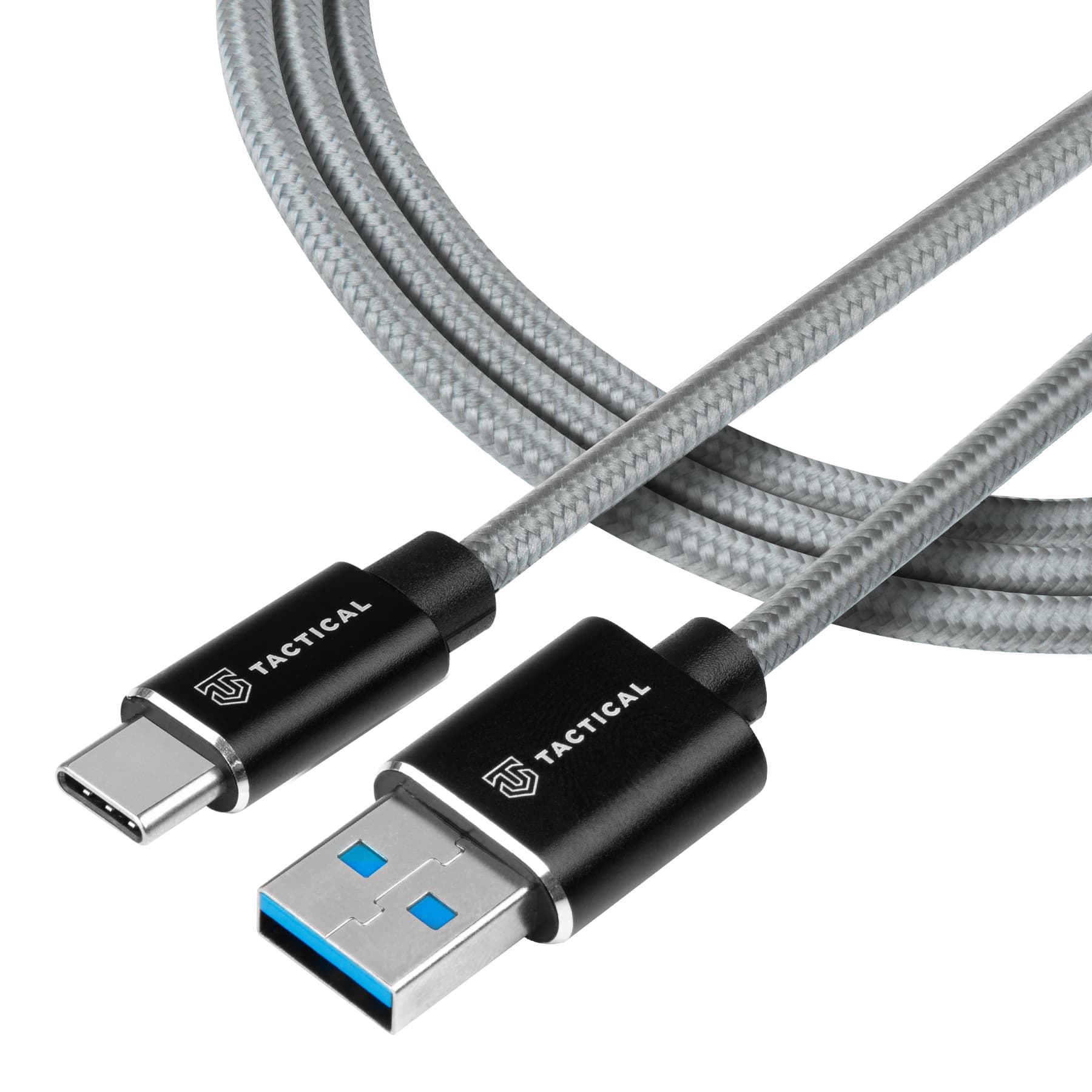 Кабел Tactical Fast Rope Kevlar, от USB-A(м) към USB-C(м), 1m, 15W, сив