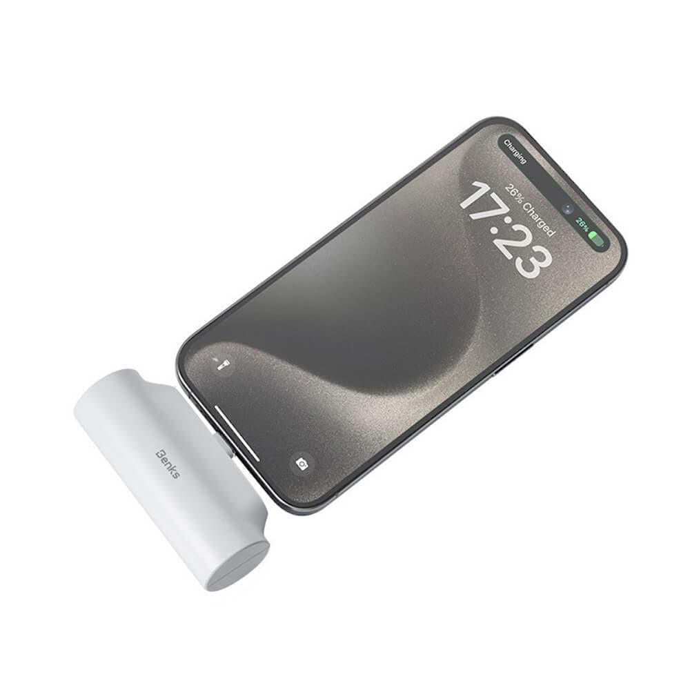 Външна батерия с USB-C конектор - Benks PB15 Mini Powerbank With USB-C Connector 5000mAh 10W (бял)