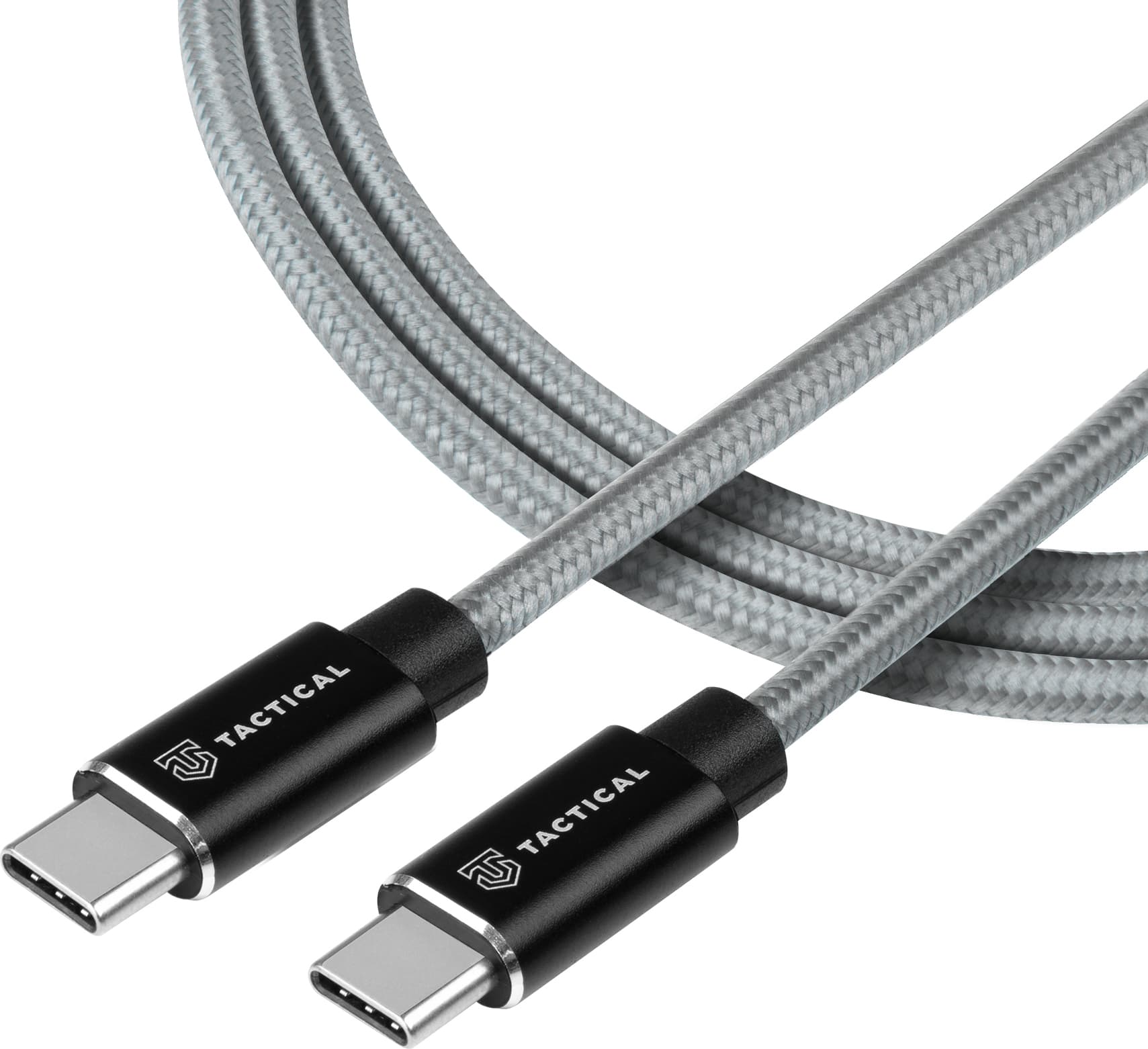 Кабел Tactical Fast Rope Kevlar, от USB-C(м) към USB-C(м), 1m, 100W, сив