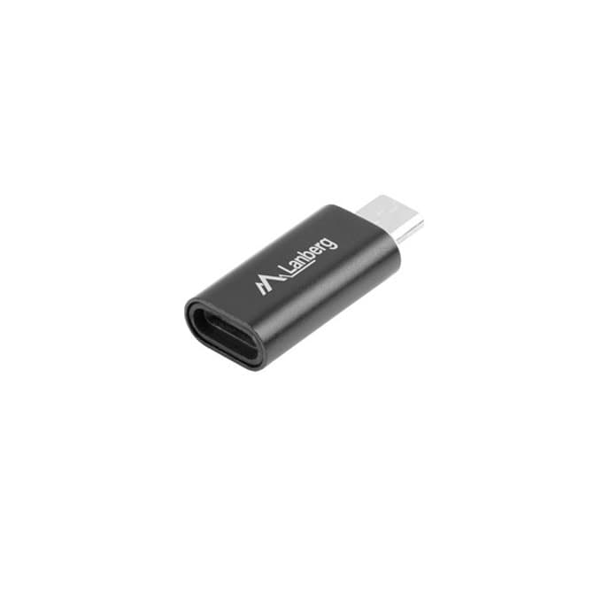 Преходник Lanberg AD-LM-UM-01, от micro USB(м) към Lightning(ж), черен