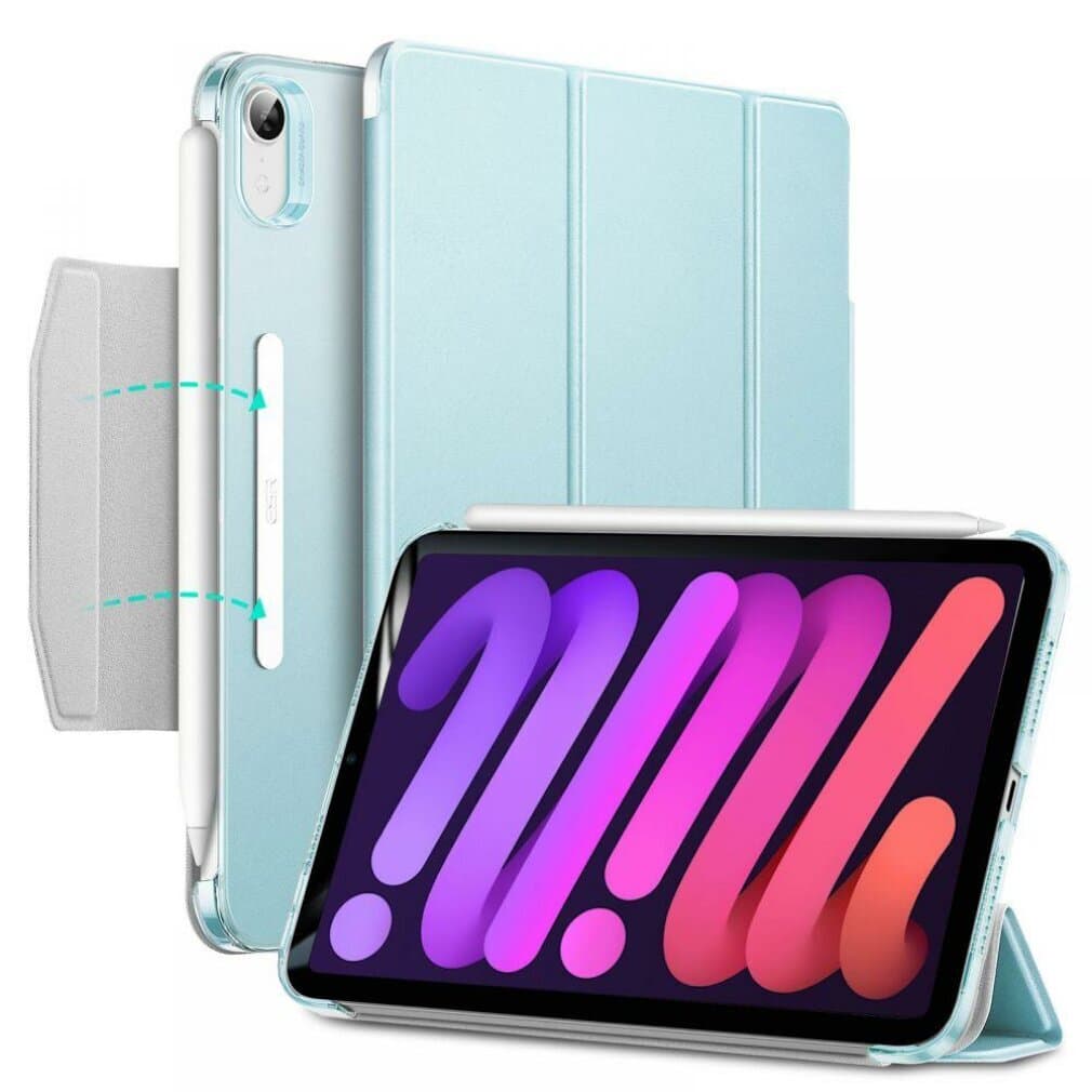Полиуретанов калъф с поставка за iPad mini 7 (2024), iPad mini 6 (2021) - ESR Ascend Trifold Case (светлосин)