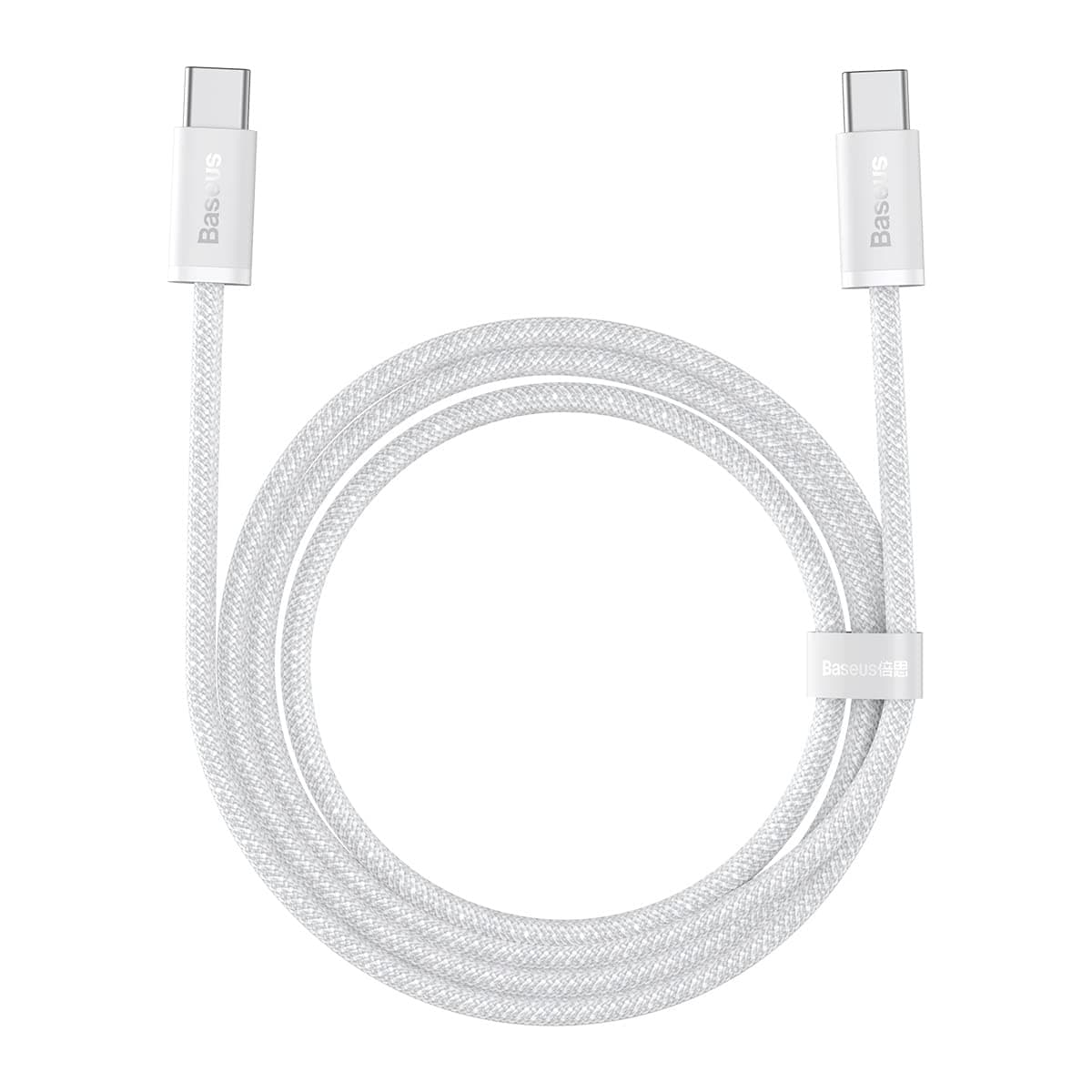 Кабел Baseus Dynamic Series USB-C to USB-C Fast Charging Cable (CALD000302), от USB C(м) към USB C(м), 2m, 100W, бял