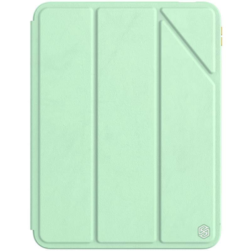 Кожен кейс и поставка с отделение за Apple Pencil за iPad mini 7 (2024), iPad mini 6 (2021) - Nillkin Bevel Leather Case (зелен)
