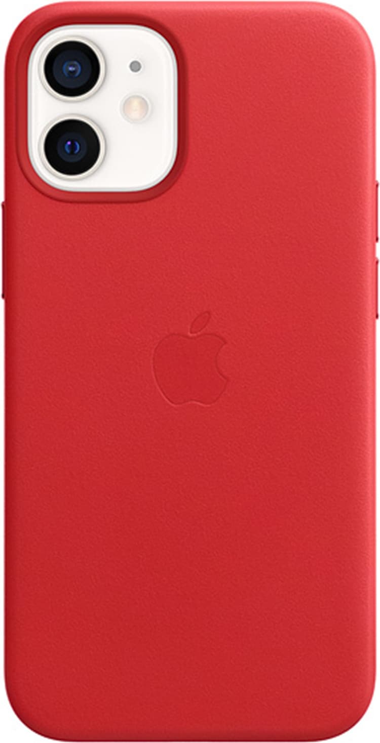 Оригинален кожен кейс (естествена кожа) за iPhone 12 Mini - Apple iPhone Leather Case with MagSafe (червен)