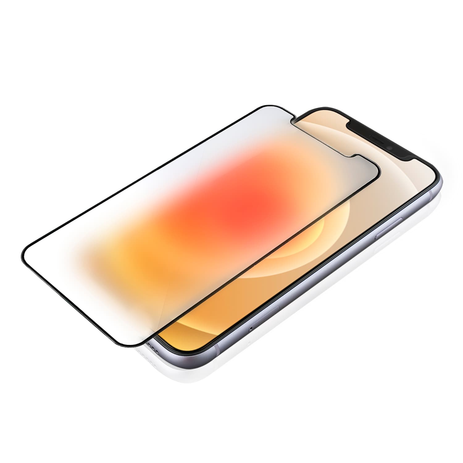 Хибридно матирано защитно покритие за дисплея на iPhone 12, iPhone 12 Pro - 4smarts Hybrid Glass Endurance Anti-Glare Screen Protector (черен-прозрачен)