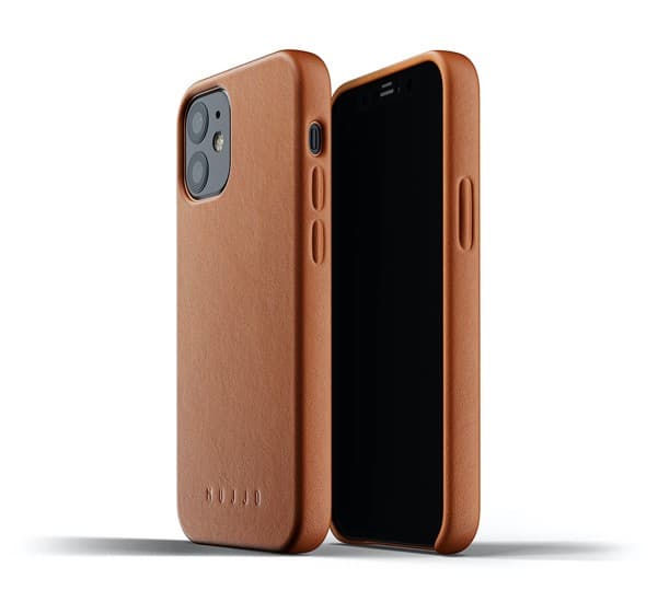 Кожен (естествена кожа) кейс за iPhone 12 mini - Mujjo Full Leather Case (кафяв)