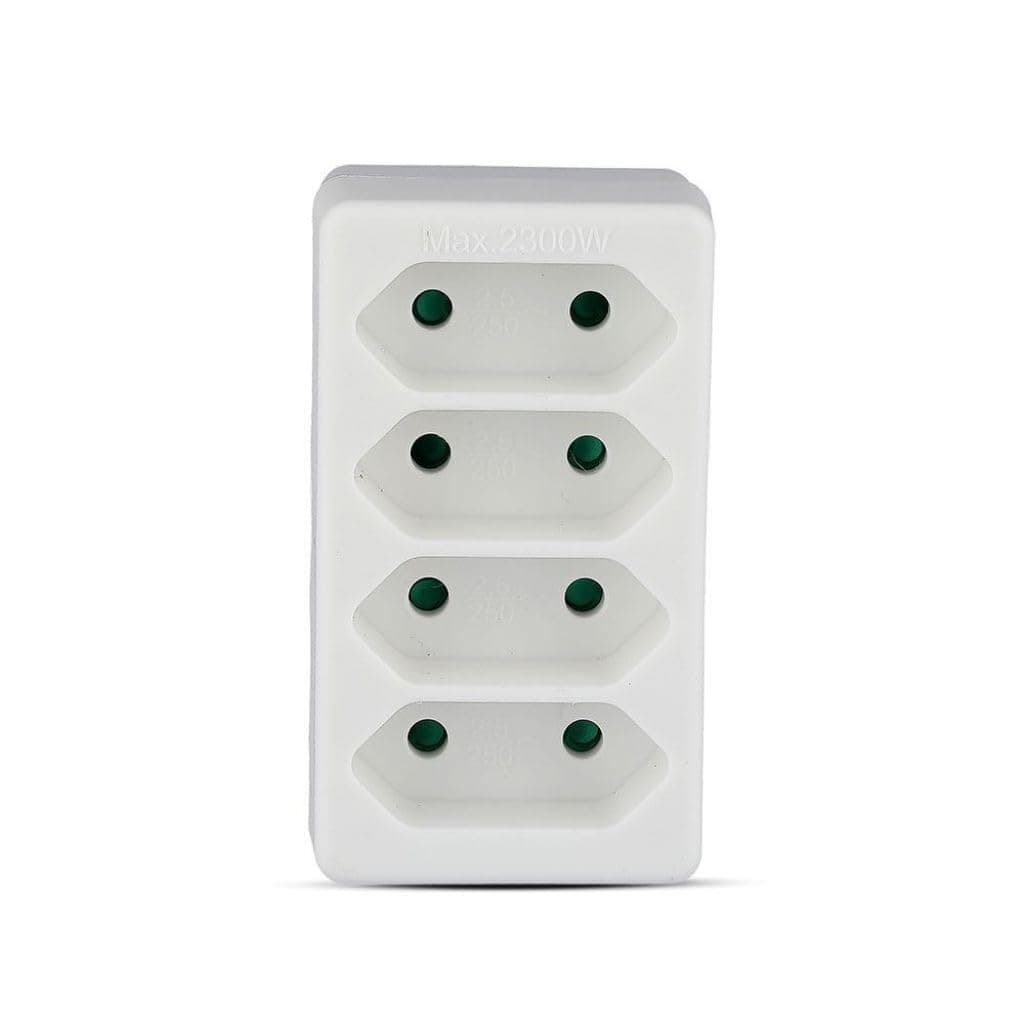 4 Outlet Adapter 2.5A White Label + Poly Bag
