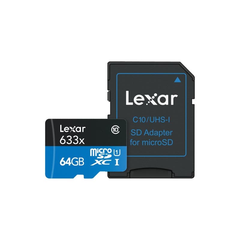 КАРТА ПАМЕТ micro SDHC 64GB 100MB/s UHS-I,A1,V30,U3,BLUE LEXAR
