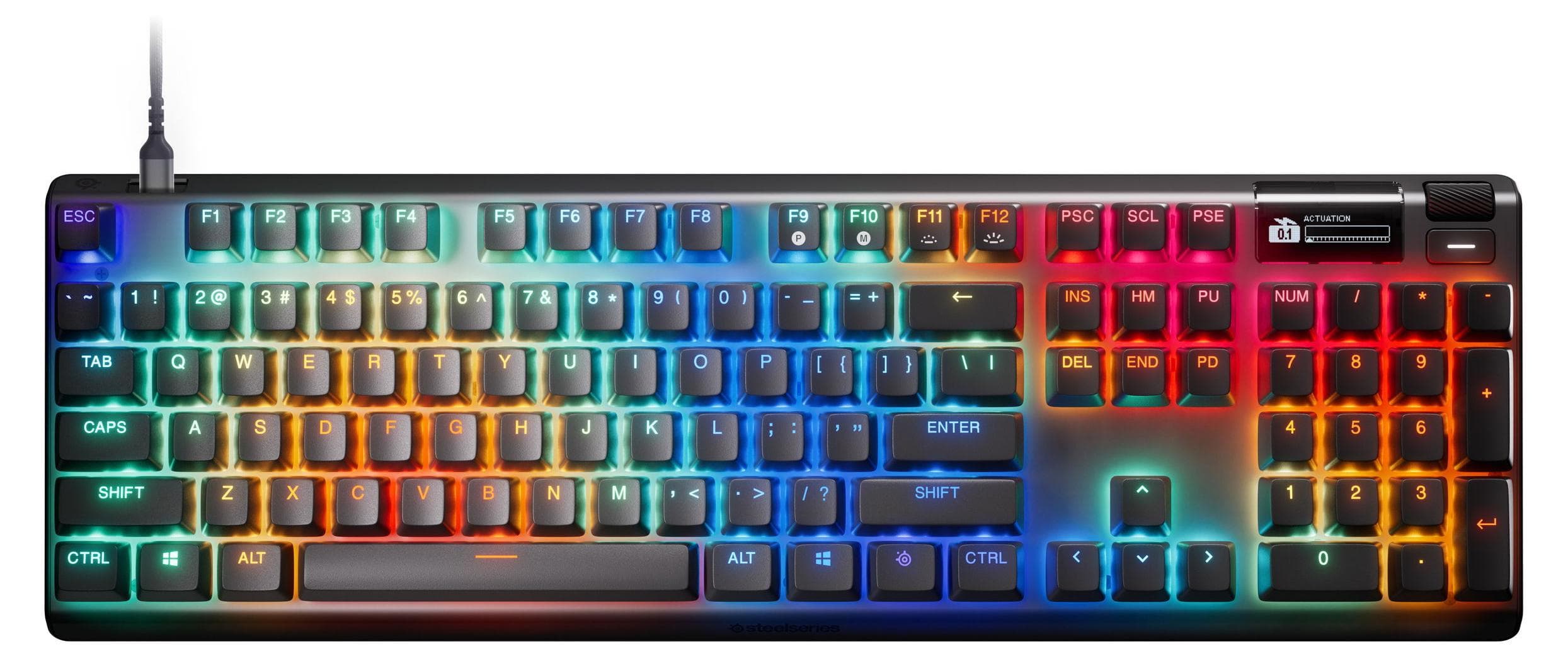 Клавиатура SteelSeries Apex Pro Gen 3, механична, OmniPoint 3.0 Adjustable HyperMagnetic суичове, гейминг, RGB подсветка, US подредба, черна, USB