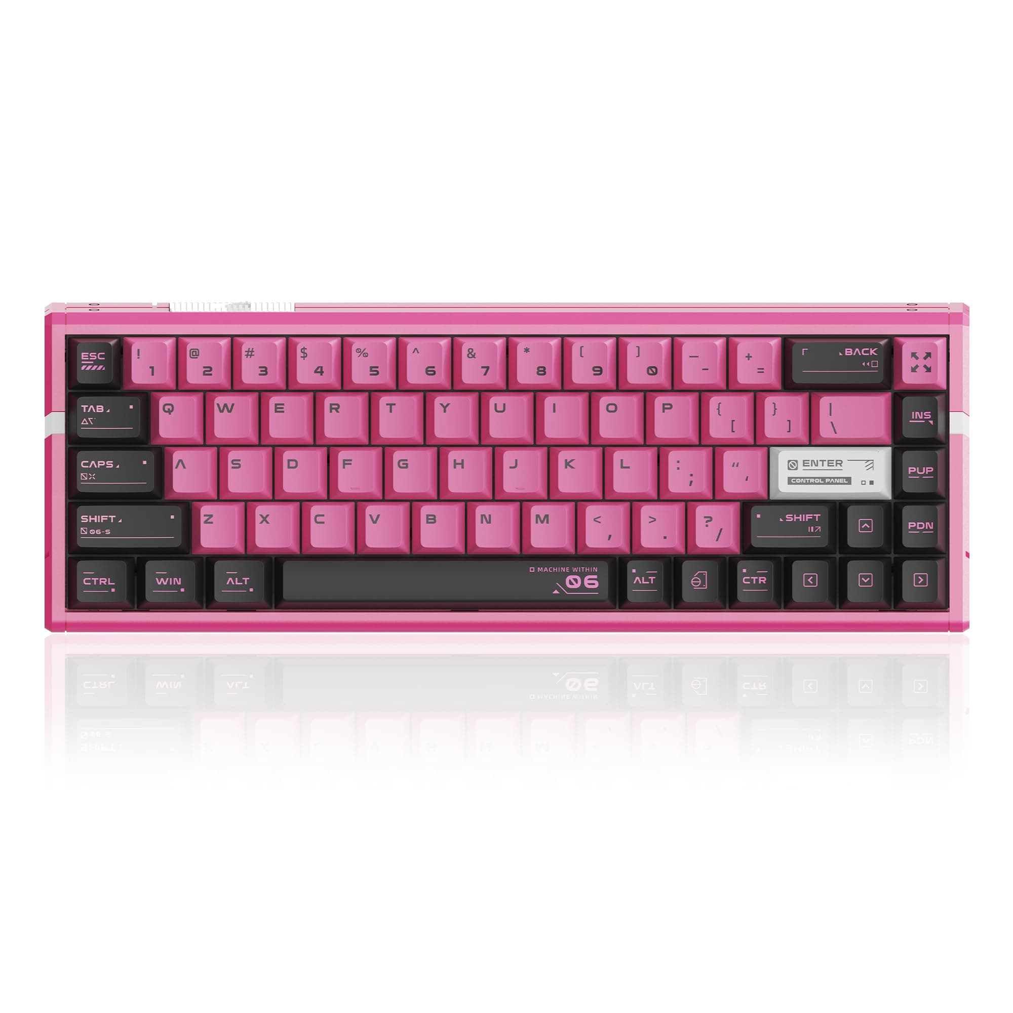 Клавиатура ATK RS6 Ultra SAKURA, механична, гейминг, TTC RGB Magneto суичове, USB, розова