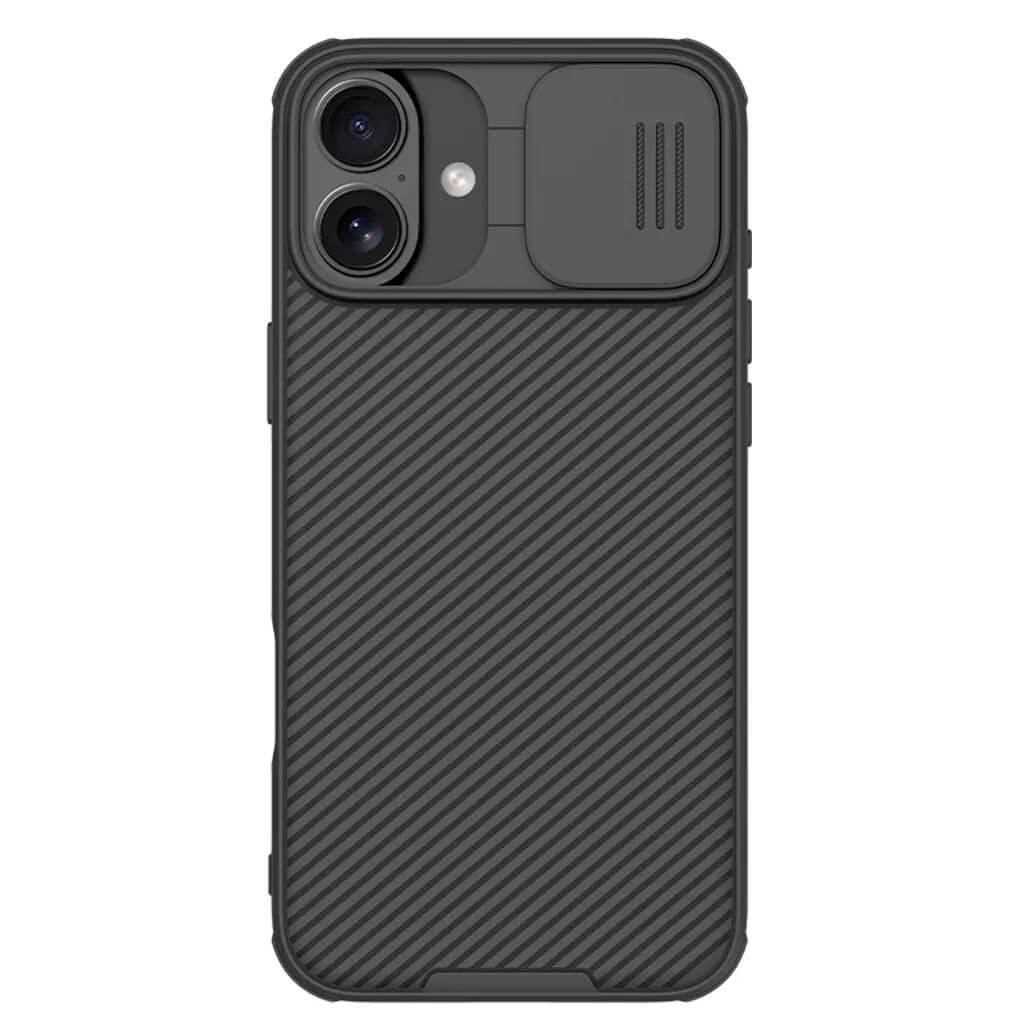Калъф за Apple iPhone 16 Plus, хибриден (термополиуретан и поликарбонат), Nillkin CamShield Pro Hard Case, удароустойчив, черен