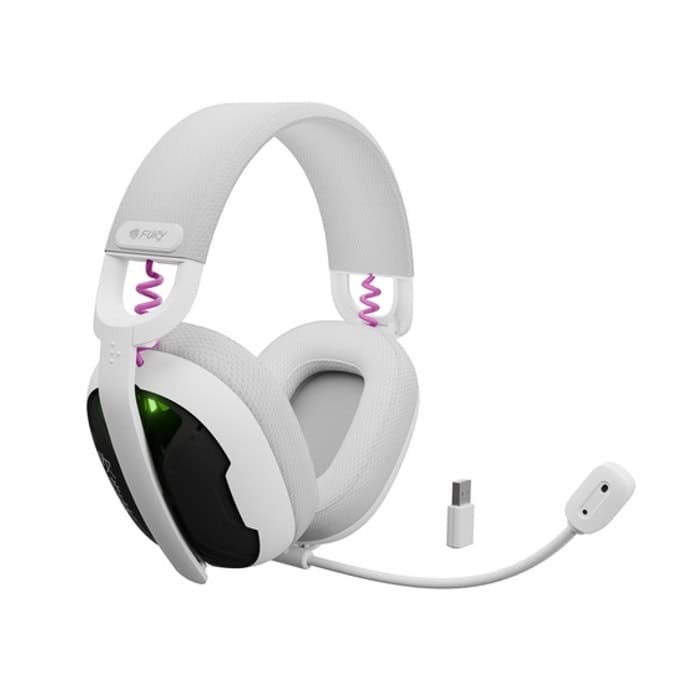 Fury Gaming Headset, Fukiya F6, Wireless With Microphone, White