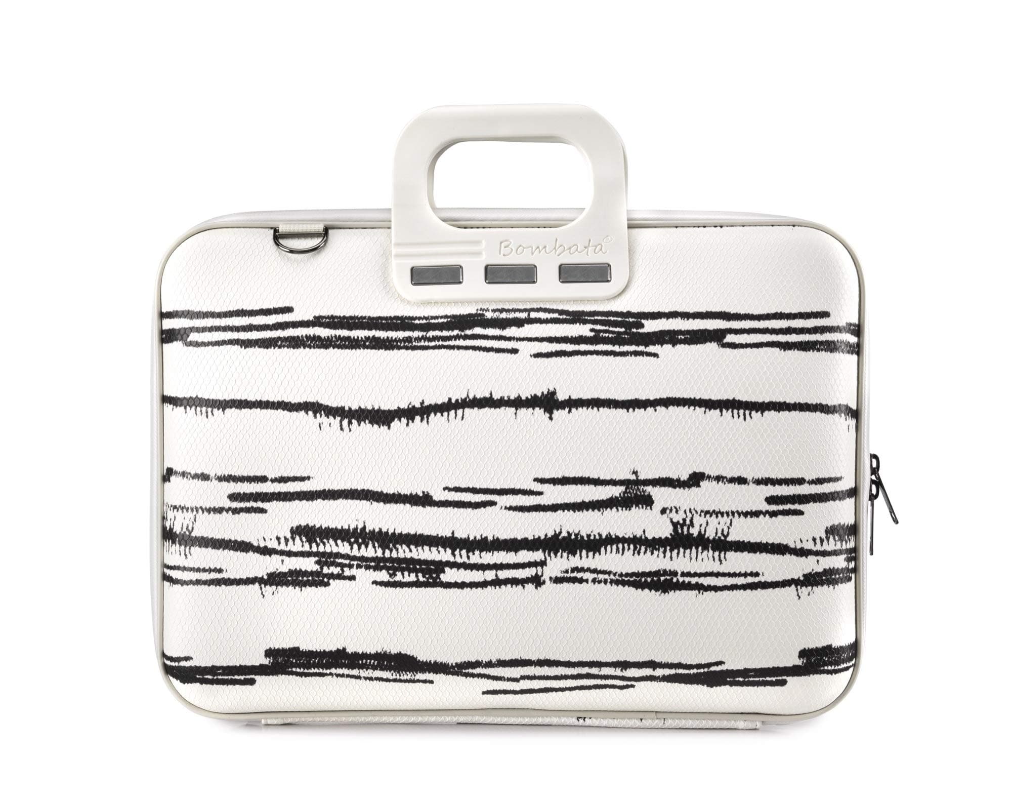 Чанта за лаптоп Bombata Black&White white, до 16" (40.64 cm), бяла