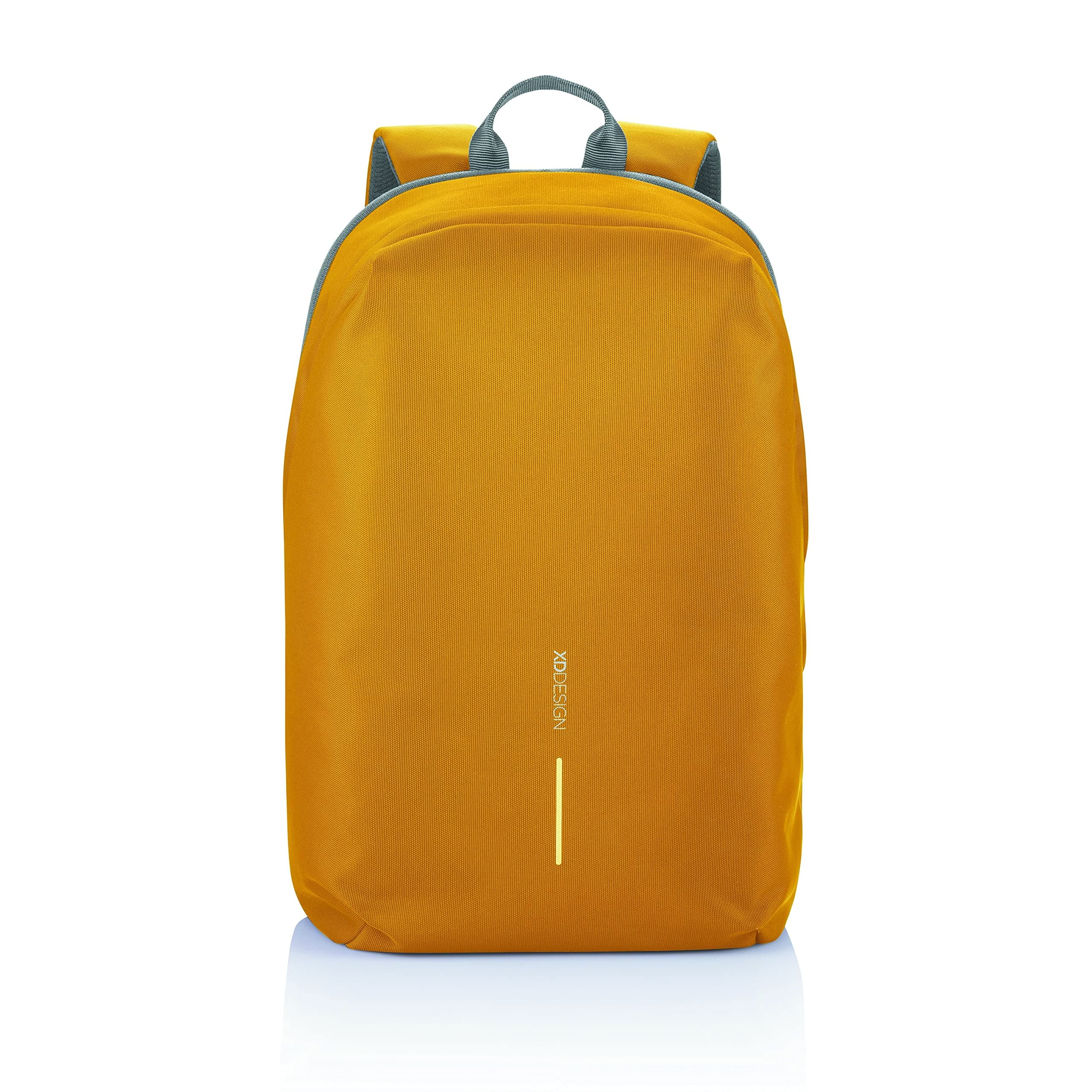 Раница за лаптоп XD design Bobby Soft (P705.798), до 15.6" (39.62 cm), usb порт за зареждане, разширяемо отделение, интегриран ключодържател, водоотблъскващ материал, скрити ципове, жълта