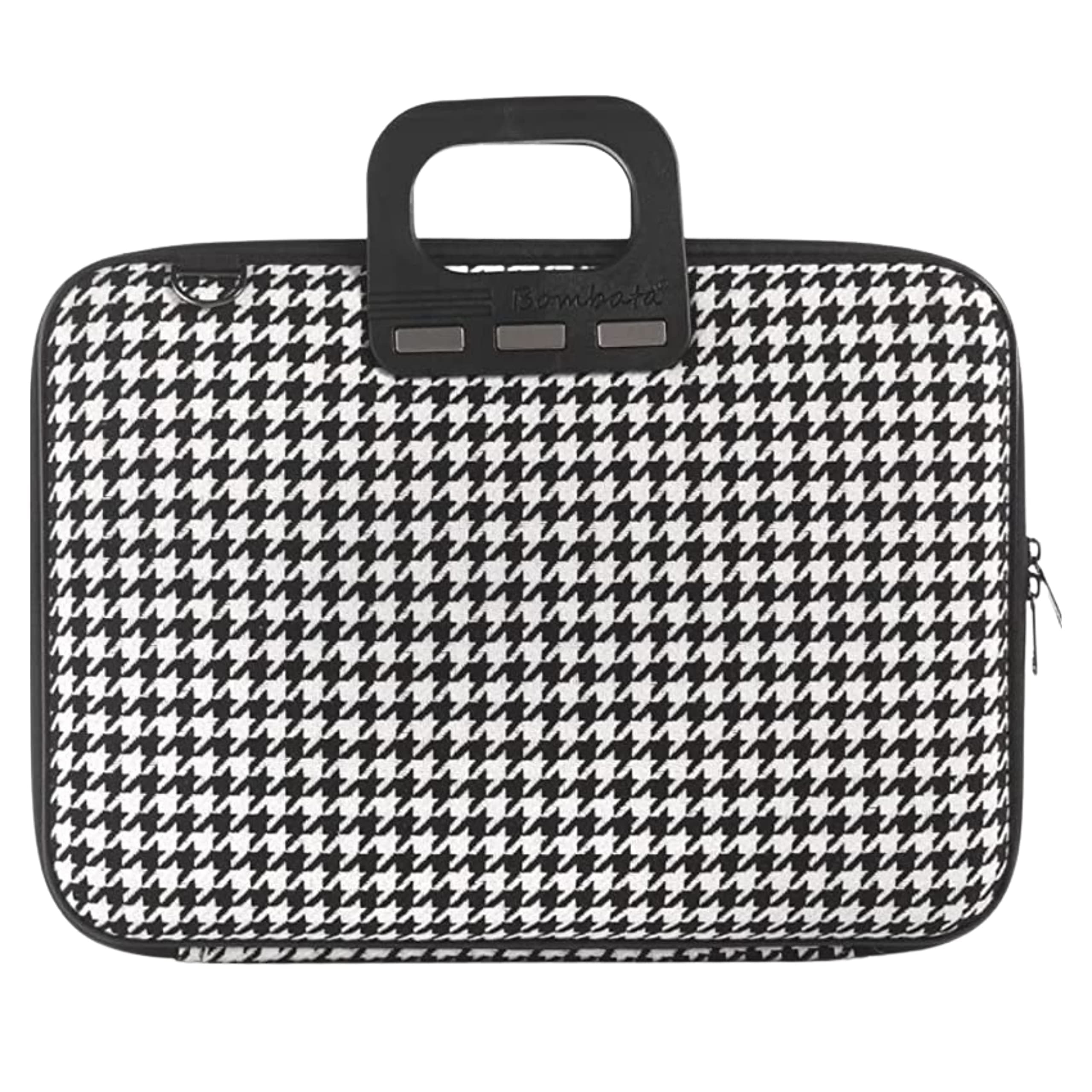 Чанта за лаптоп Bombata Pied de poule Black, до 16" (40.64 cm), италиански дизайн, тапицерия от плат, черна