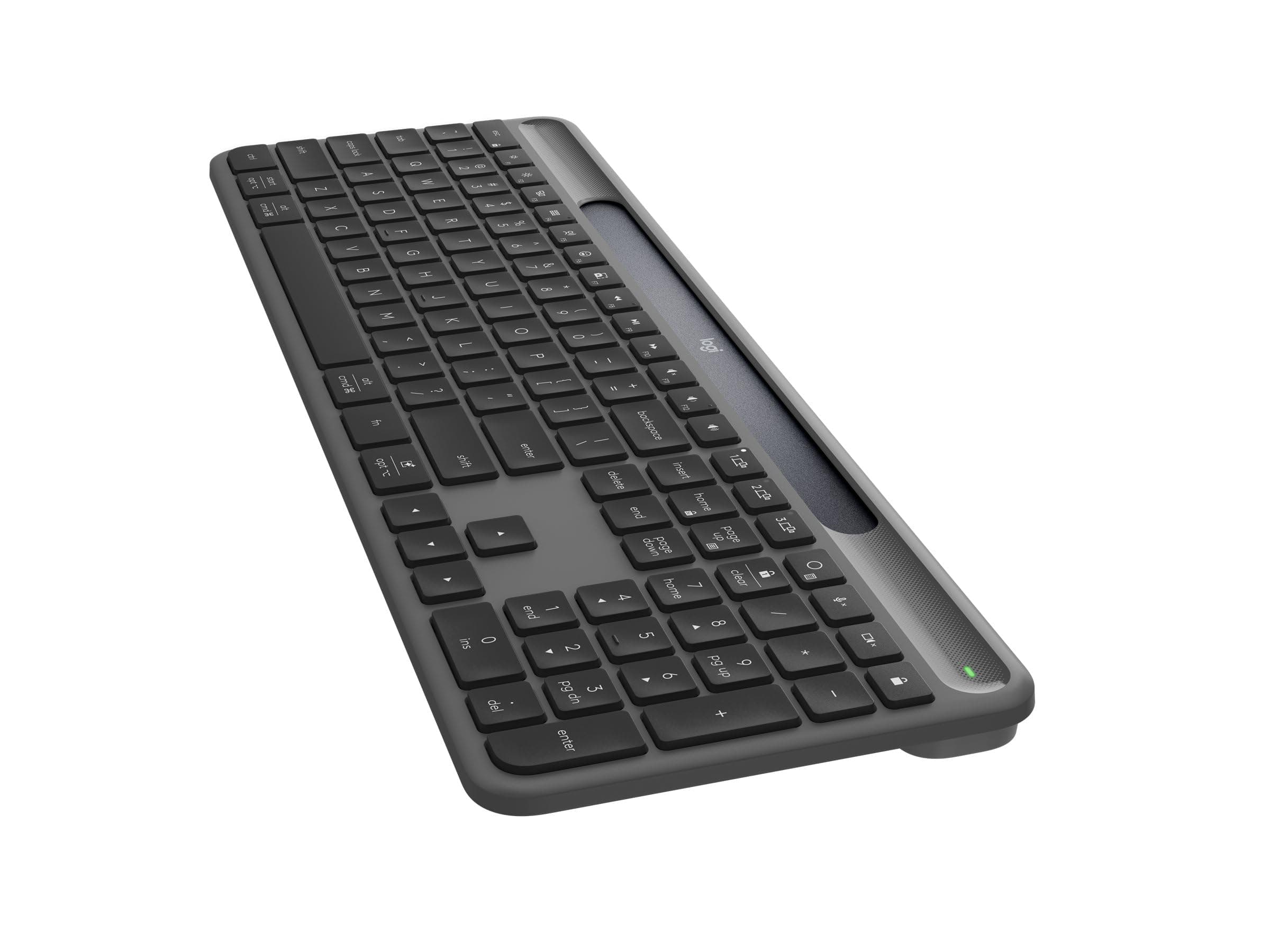 Клавиатура Logitech Signature Slim Solar+ K980, безжична, 23 програмируеми бутона, черна, USB-C, Bluetooth