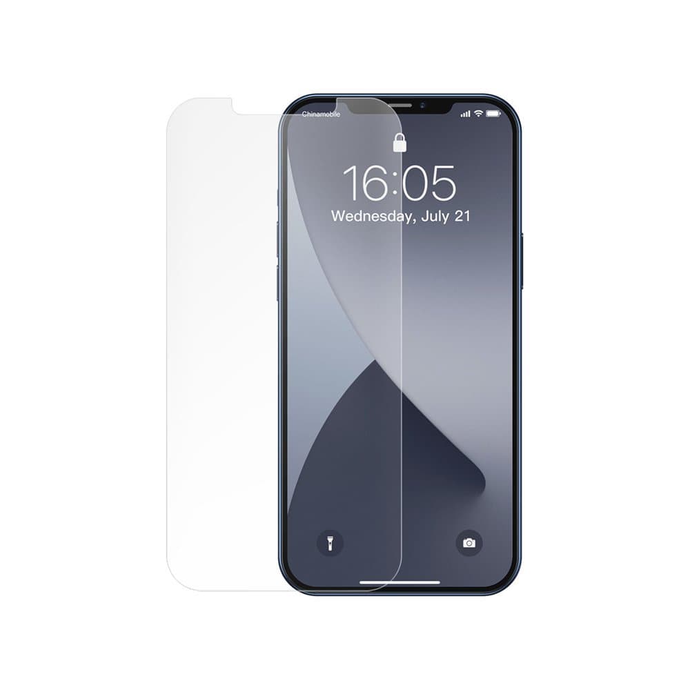 Матирано стъклено защитно покритие за целия дисплей на iPhone 12 Pro Max (матиран) - Baseus Full Screen Frosted Tempered Glass (SGAPIPH67N-LM02) (2 броя)