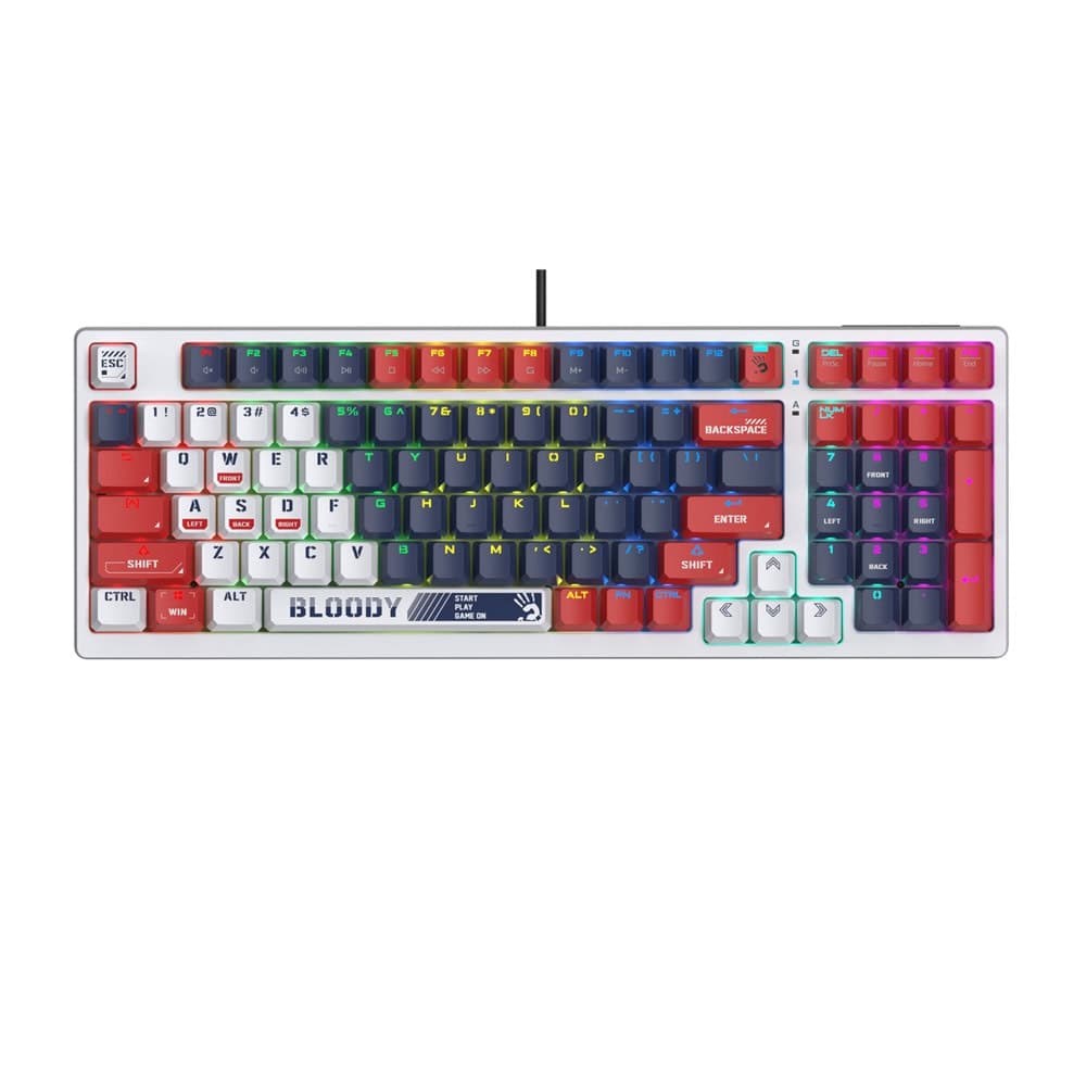 А4tech Геймърска механична клавиатура Bloody Sports Navy S98 BLMS RGB Backlit red switch, USB