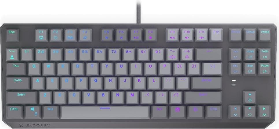 Endorfy механична клавиатура Thock V2 TKL, PBT, Endorfy Red switch, US Layout