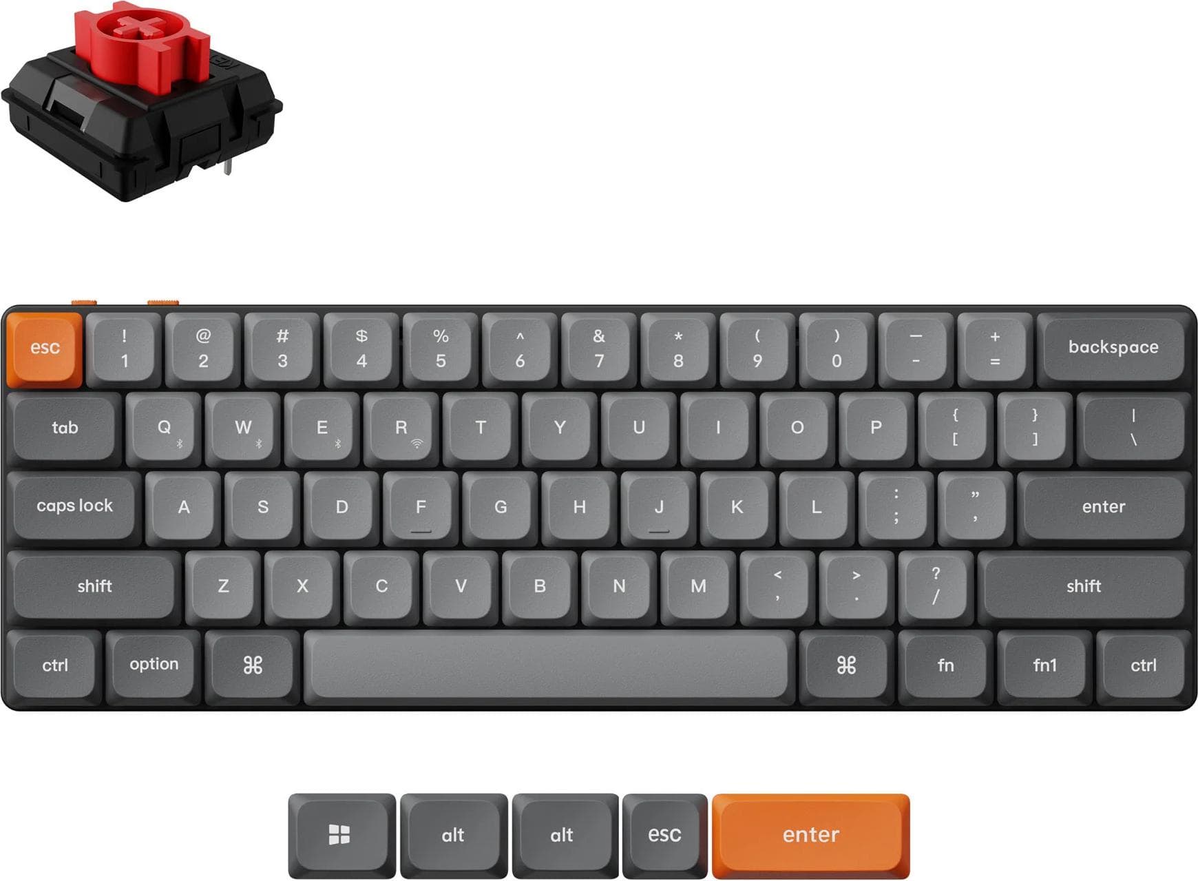 Геймърска Механична клавиатура Keychron K9 Max QMK HS 60% Keychron Milk POM Switch Red RGB