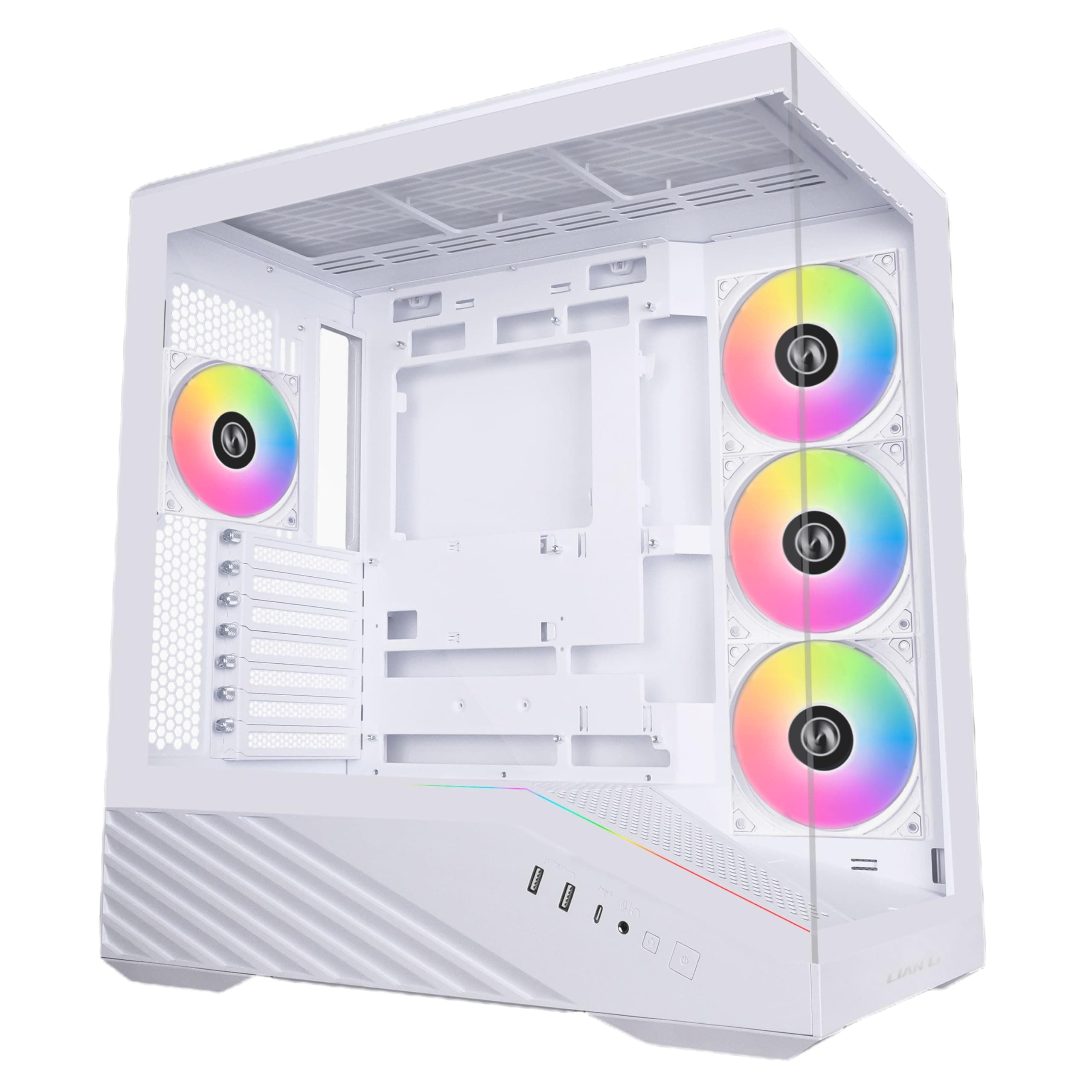 Кутия Lian Li Vector V100 ARGB Mid-Tower, Tempered Glass - White