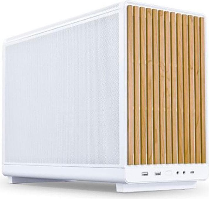 Кутия Lian Li DAN A3-mATX Wood Edition White, Tempered Glass, Micro Tower