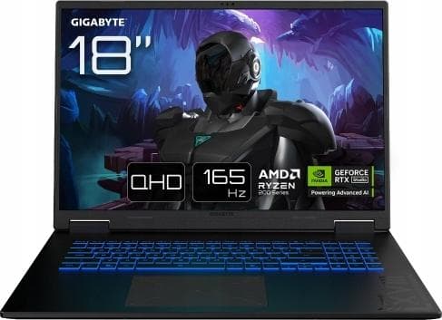 Лаптоп GIGABYTE GAMING A18 3TH - 18" IPS WUXGA 165Hz, AMD Ryzen 7 260, 16GB DDR5, 512GB SSD Gen4, nVIdia RTX 5050 8GB GDDR7, Free DOS