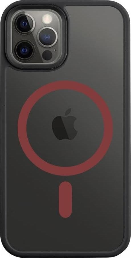 Хибриден удароустойчив кейс с MagSafe за iPhone 12, iPhone 12 Pro - Tactical MagForce Hyperstealth 2.0 Cover (черен-червен)