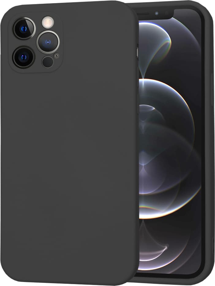 Силиконов (TPU) калъф за iPhone 12 Pro - Techsuit SoftFlex Silicone Case (черен)