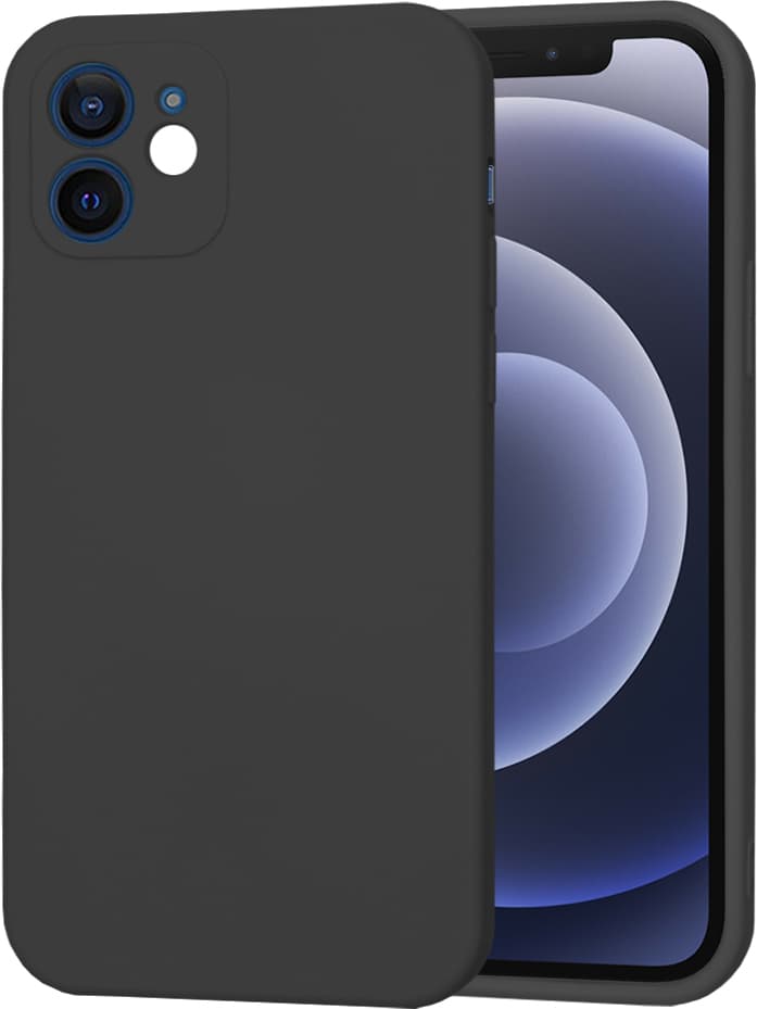 Силиконов (TPU) калъф за iPhone 12 - Techsuit SoftFlex Silicone Case (черен)