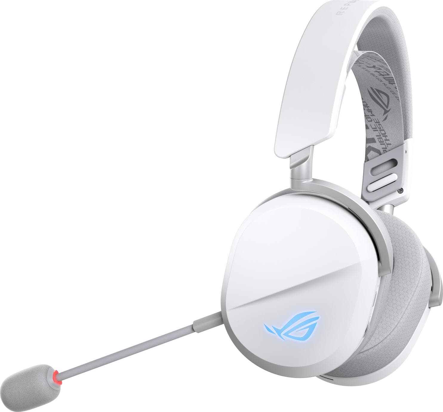 Геймърски безжични слушалки ASUS ROG Pelta White - USB-C, Aura Sync RGB