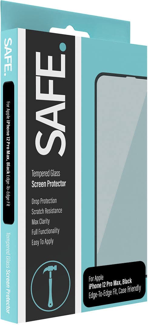 Стъклено защитно покритие за дисплея на iPhone 12 Pro Max - PanzerGlass Safe Tempered Glass Screen Protector 3D (черен-прозрачен)