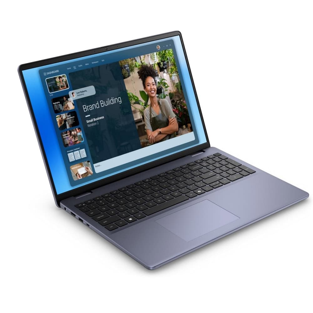 Dell 16 DC16251, Intel Core 7 150U (10 cores, up to 5.4 GHz), 16.0" FHD+(1920x1200) AG, 300nits, 16GB, 2x8GB, DDR5, 5200 MT/s, 1TB M.2 PCIe, NVIDIA GeForce MX570A with 2GB GDDR6, Cam, FPR, Wi-Fi 6E, Backlit Kb, Ubuntu, Silver, Aluminium 3Y PS