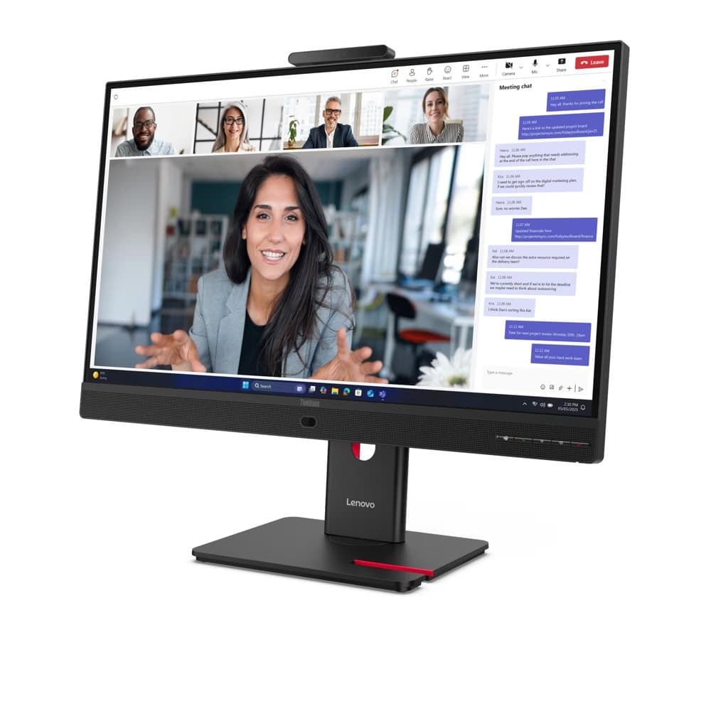 Lenovo ThinkVision T27QD-4v 27", IPS, WLED, 2560x1440, 16:9, 4ms, 48Hz - 120Hz, 350 cd/m2, 1500:1, webcam (5MP, IR+RGB), Microphone, Speakers 5Wx2, HDMI, DP, USB hub, RJ45, Tilt, Swivel, Pivot, Height Adjust Stand