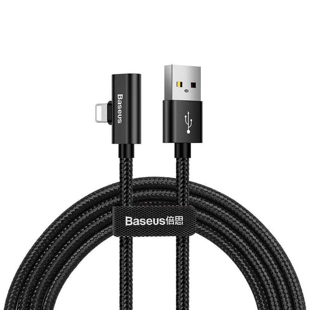 Кабел Baseus Entertaining Audio Data Cable (CALYD-01), от USB A(м) към Lightning(м)/Lightning(ж), 1m, черен